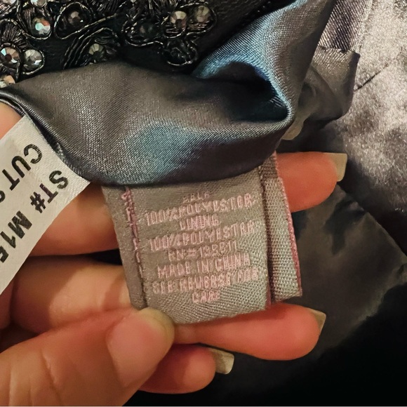 Marsoni Illusion Sleeve Embellished Bodice Dress Charcoal Women's Size 10 NWT - Picture 12 of 15